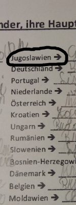Ausschnitt Länderkundezettel